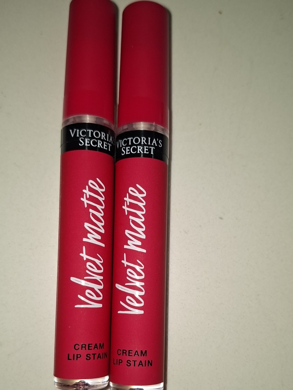 Lot Of 2 Victoria's Secret Velvet Matte Cream Lip Stain — Vibrant Red (Pair)